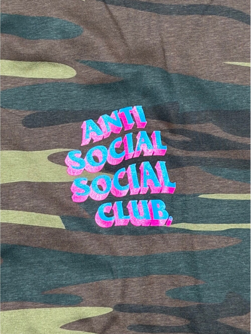 Anti Social Social Club Woodland Camo Logo Tee Medium ASSC Authentic New - Picture 3 of 4